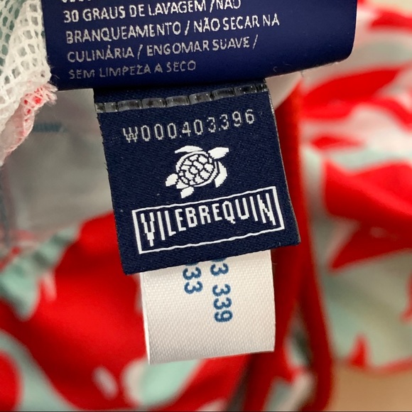 Vilebrequin Men Medium Shorts Swim Trunks Bathing Suit Blue Red Dolphin Printed - Picture 13 of 13